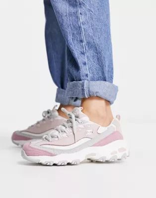 Skechers D'Lites New Journey chunky sneakers in pink mix | ASOS (Global)
