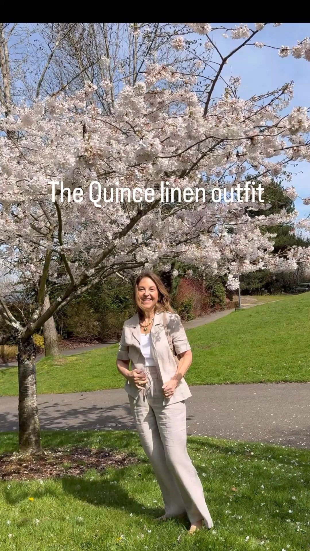 Love this Quince linen outfit. It fits tts, I'm wearing a size Xs in the top and size Xs with a 28” inseam.  The color is flax. 

Easy to mix and match, and a perfect set to wear on warm days at home and to pack for vacation. I wore this set last summer to Italy and France, and it was so comfortable and easy to travel with. ￼

@Quince #quincepartner

#LTKOver40 #LTKootd #LTKSeasonal