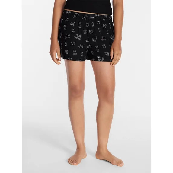 Joyspun Women's Woven Pajama Boxer Shorts, 3'' Inseam, Sizes XS-2X | Walmart (US)