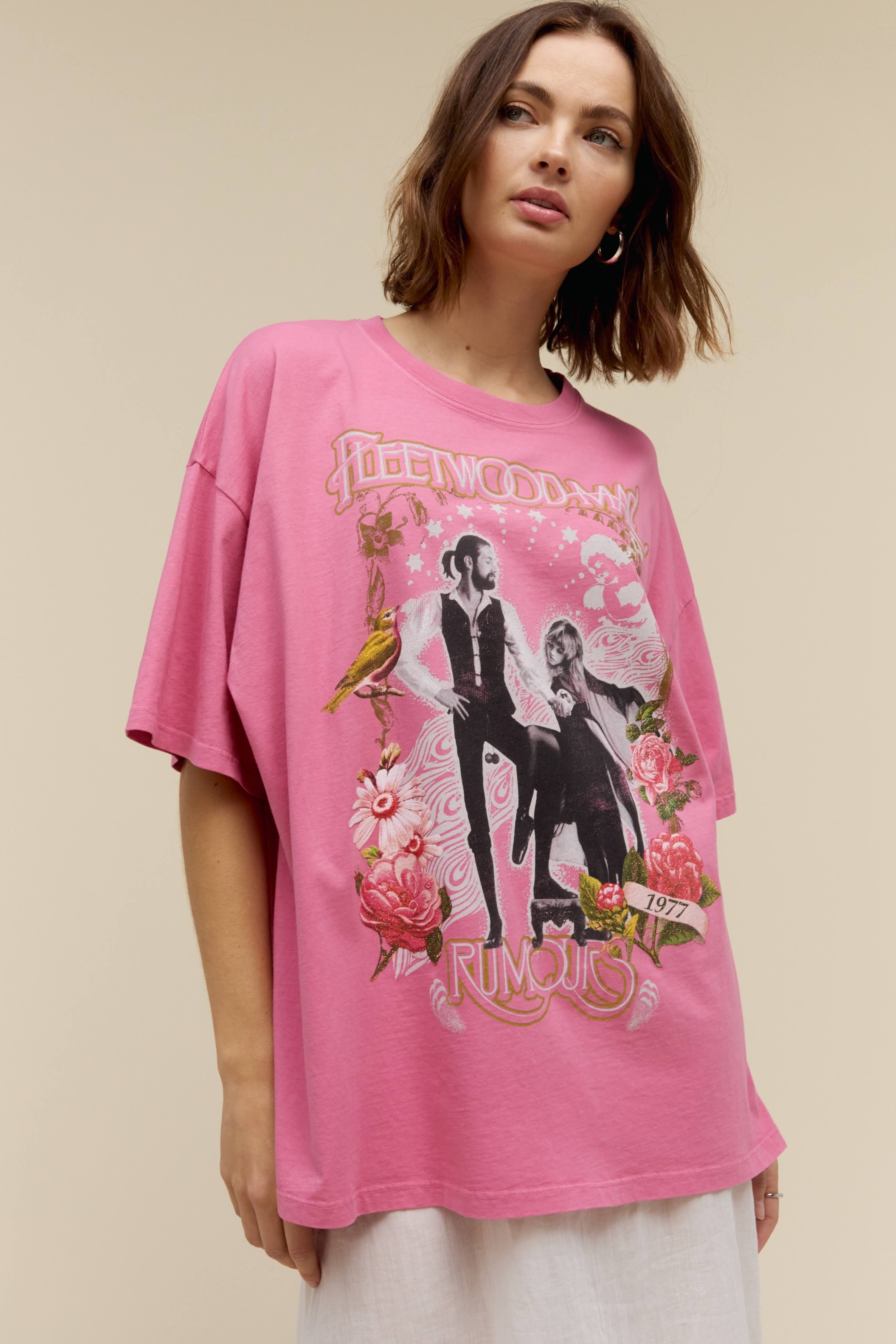 Fleetwood Mac Rumours OS Tee in Pink Taffy | Daydreamer