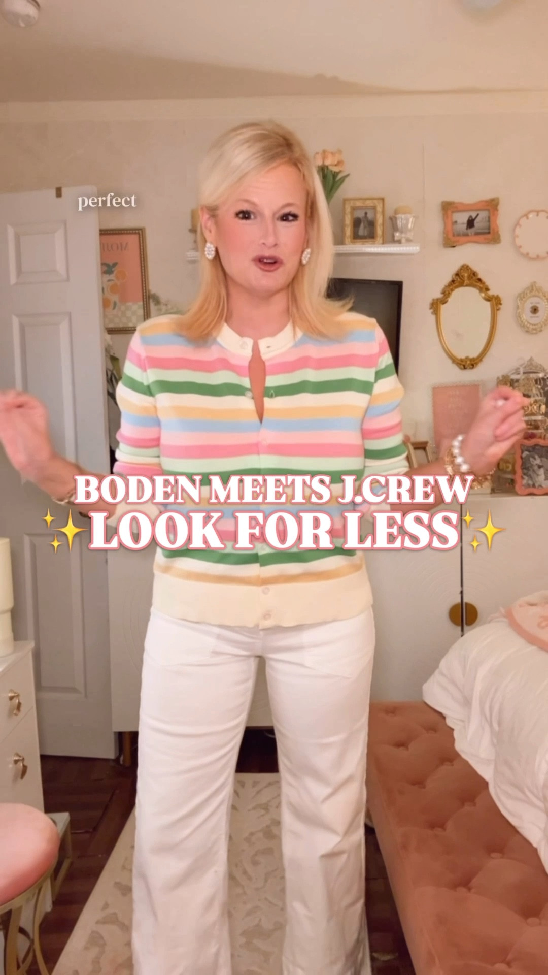 Boden cardigan look for less | J.Crew cardigan look for less | work cardigan women | spring outfits women | business casual outfit women | Walmart style | striped cardigan women | spring sweater women

This cardigan has sold out multiple times for a reason, and now it is back.

It gives Boden color palette, J.Crew cardigan silhouette, and a Walmart price tag that feels wildly good for what this is.

The sorbet stripe is pure Boden energy. The classic crewneck button front shape is exactly the kind of cardigan J.Crew builds spring around. It is cheerful, polished, easy, and one of those pieces that makes a simple outfit feel fully styled.

I’m in a medium. True to size with an easy fit that works buttoned as a top or worn open as a layer.

60% cotton, 40% modal. No polyester. Soft, lightweight, breathable, and smooth with that elevated feel you do not expect at this price.

Wear it with white denim, work trousers, a simple dress, or jeans and flats. It instantly brightens the whole outfit.

It works for:
• work outfits women
• business casual outfits
• teacher outfits
• spring brunch outfits
• preppy spring outfits

Boden mood. J.Crew structure. Walmart find. That is why people keep coming back for it.

boden cardigan look for less, jcrew cardigan look for less, striped cardigan women, pastel stripe cardigan women, spring cardigan women, spring sweater women, work cardigan women, business casual cardigan women, work outfits women, business casual outfit women, spring work outfit women, office outfit women, teacher outfit spring, spring outfits women, colorful cardigan women, preppy cardigan women, cotton modal cardigan women, lightweight cardigan women, walmart style women, walmart finds fashion, walmart fashion finds

#LTKFindsUnder50 #WorkOutfit #LookForLess #BusinessCasual #SpringOutfits #WalmartStyle #WalmartFinds #PreppyStyle #Boden #JCrew #GoingViral

#LTKOver40 #LTKSeasonal #LTKWorkwear