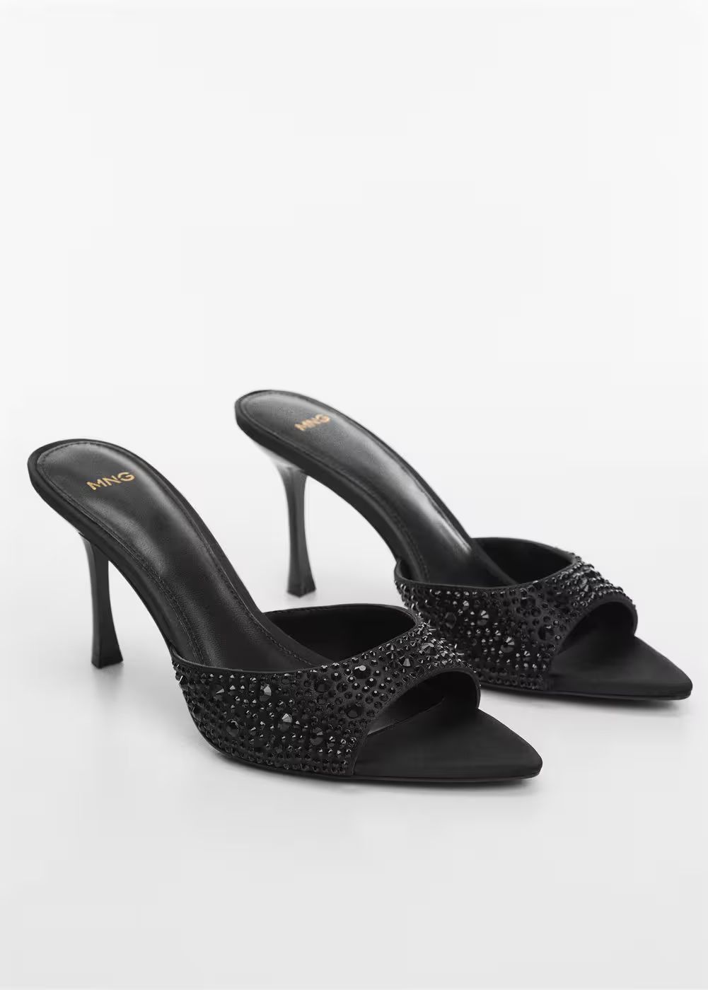 Heeled sandals with rhinestone detail -  Women | Mango United Kingdom | MANGO (UK)