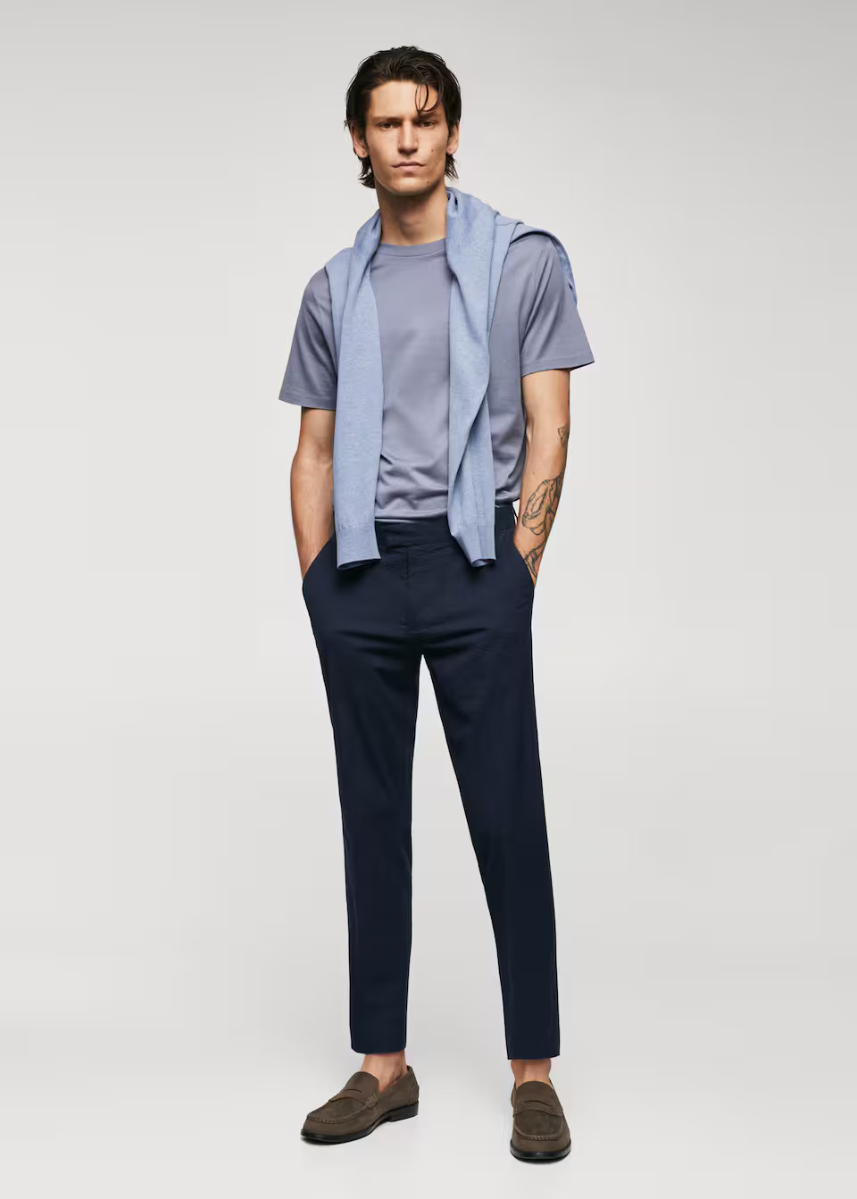 Slim-fit seersucker stretch pants -  Men | Mango Man USA | MANGO (US)