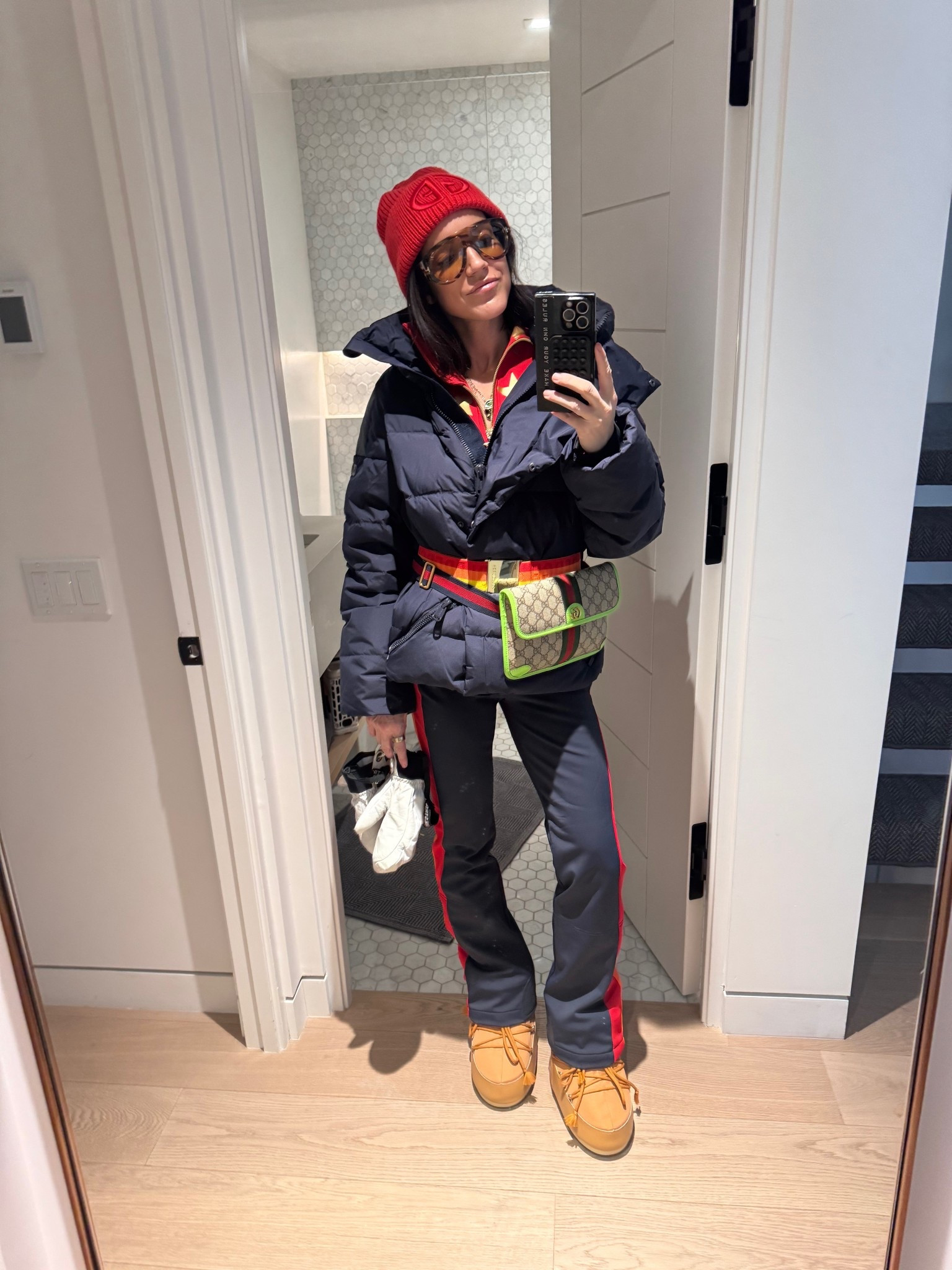 What I wore to ski in Aspen! I love a fun ski outfit, and this matching ski coat and pants had me feeling like rainbow bright! 

I paired it with a red Goldberg beanie and these tan moon boots when I was off the slope. 

#LTKootd #LTKActive #LTKSeasonal