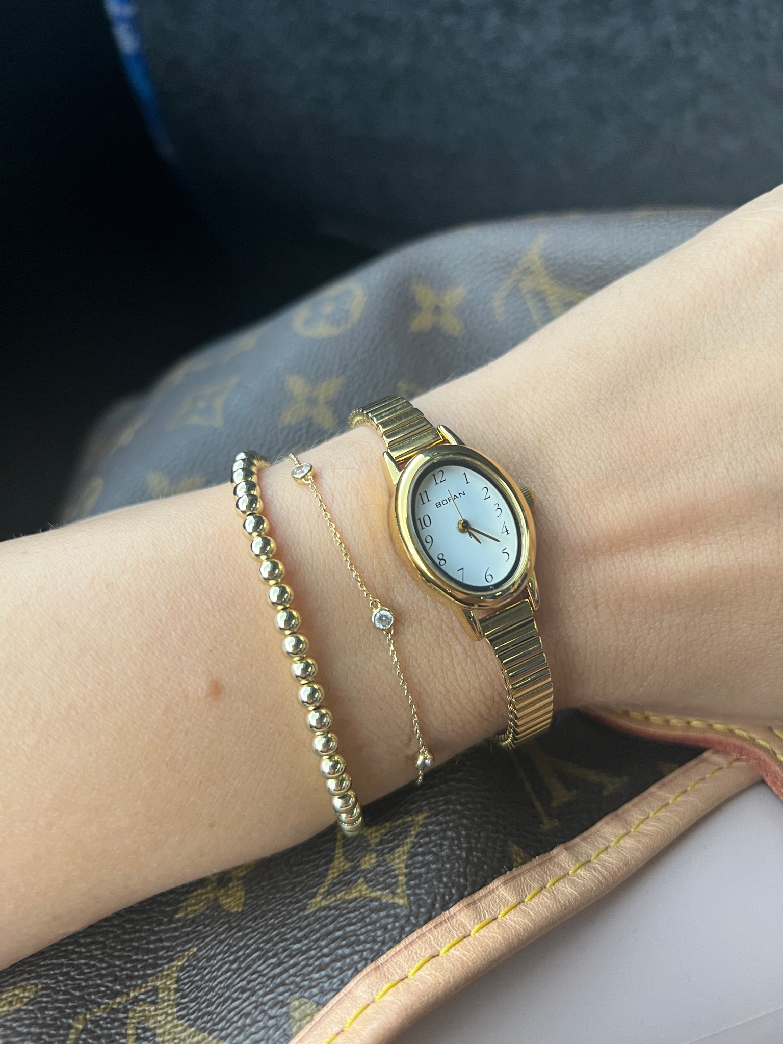My new favorite go-to jewelry stack— this Amazon stretchy gold watch is so comfy and looks so dainty & chic. The bead ball bracelet is also from Amazon, while the station diamond bracelet is from Ana Luisa!

#LTKStyleTip #LTKFindsUnder100 #LTKFindsUnder50