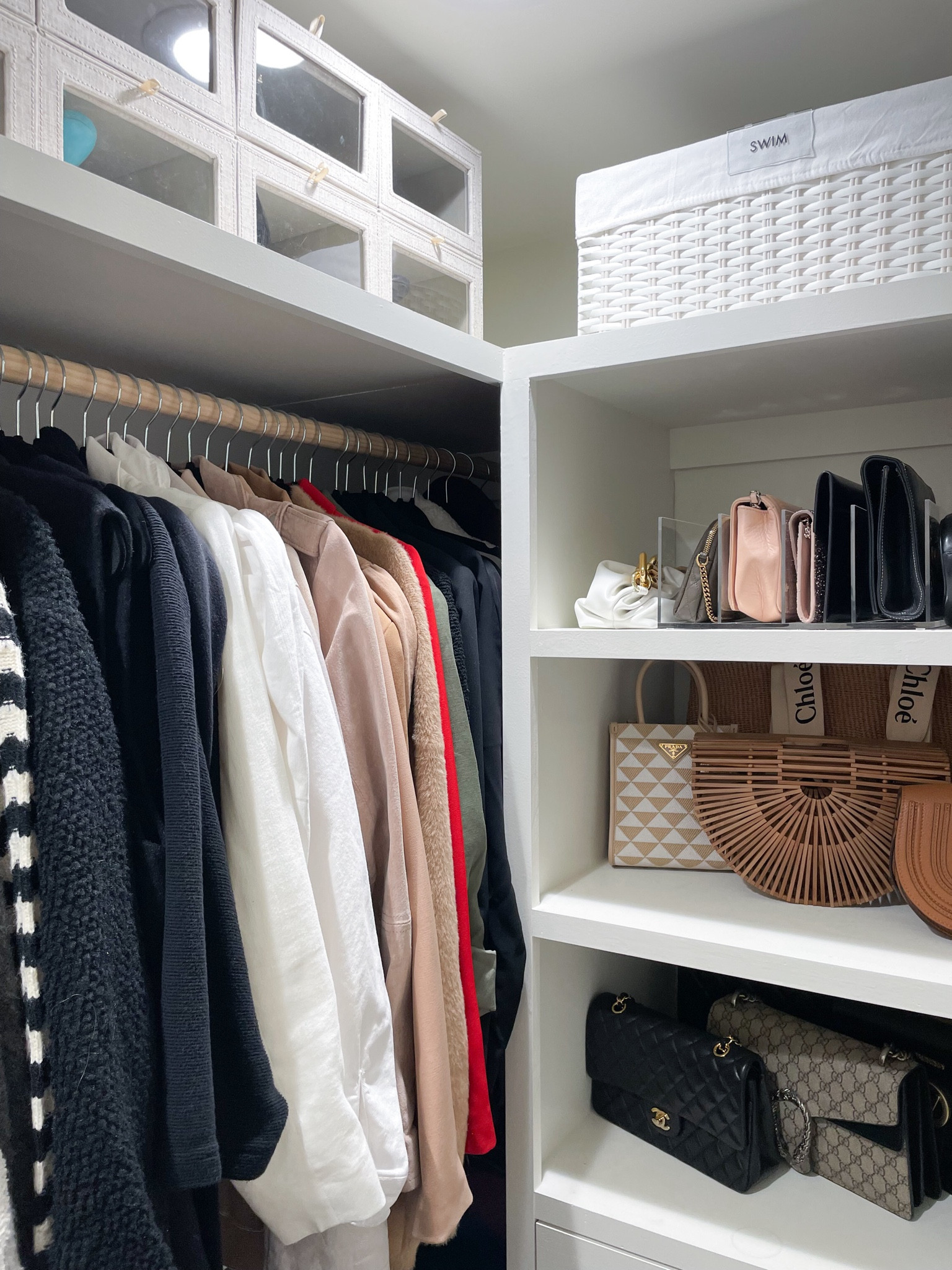 Closet organization / the container store closet favorites / purse organizer / Montauk baskets / organized closet / boutique closet 

#LTKhome