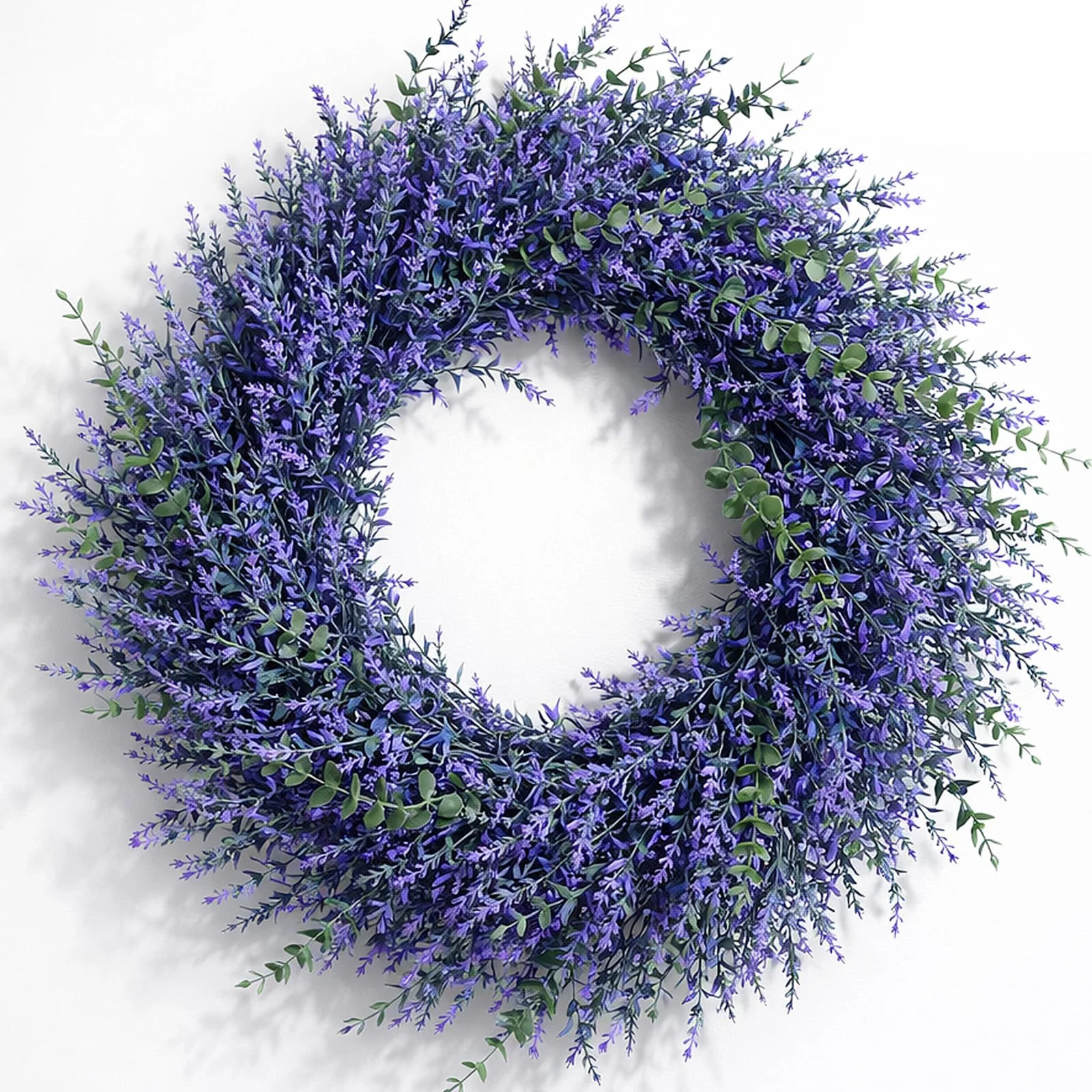 SLUMLOVE 26"Spring Wreaths for Front Door,Large Purple Lavender & Eucalyptus Wreath, All Season Outdoor Wreath for Porch, Window, Wall - Rustic Farmhouse Home Decor - Walmart.com | Walmart (US)