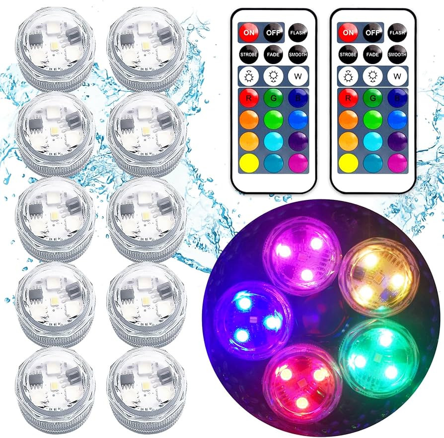 Mini Submersible LED Lights,Small Waterproof LED Tea Lights Candle with Remote Battery led Operat... | Amazon (US)