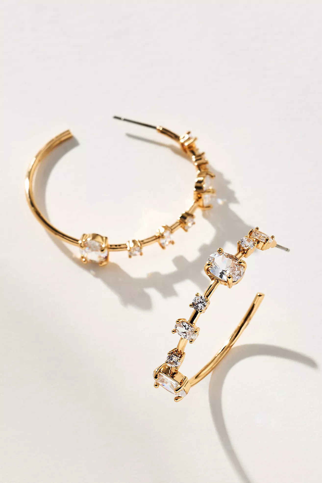 Spaced Crystal Hoop Earrings | Anthropologie (US)