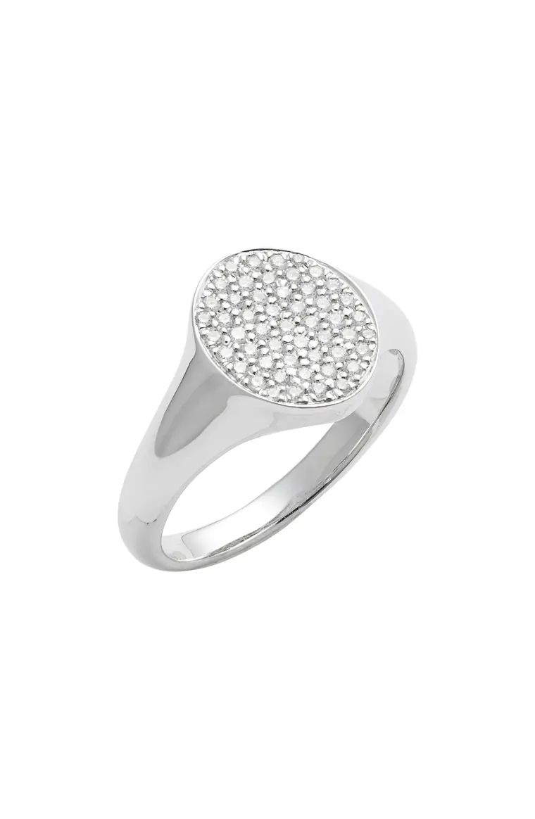 Pavé Diamond Signet Ring | Nordstrom
