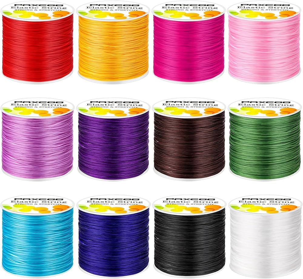 PAXCOO 12 Rolls Elastic String for Bracelets, Stretch Magic Elastic String Bead Cord Jewelry Thre... | Amazon (US)