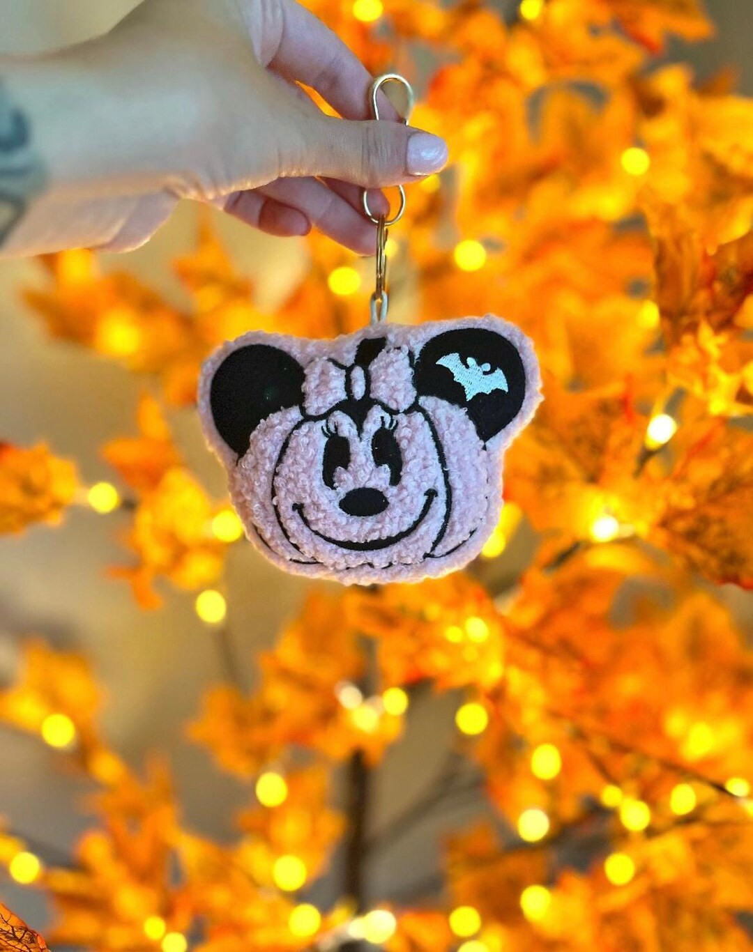 Pink Minnie pumpkin  keychain - READY TO SHIP | Etsy (US)