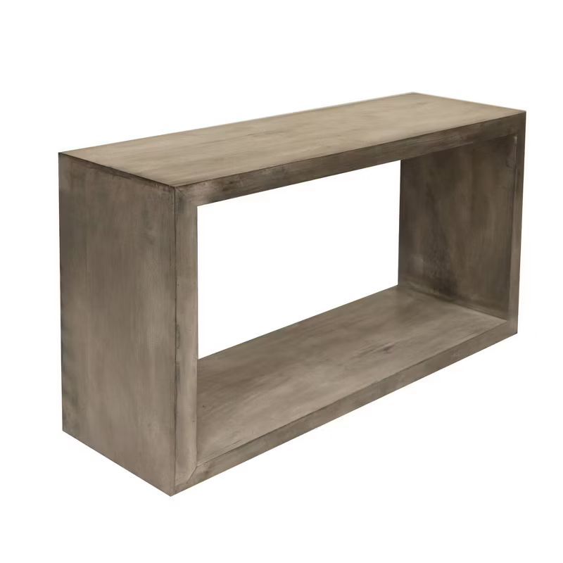 52" Cube Shape Mango Wood Console Table with Bottom Shelf - The Urban Port | Target