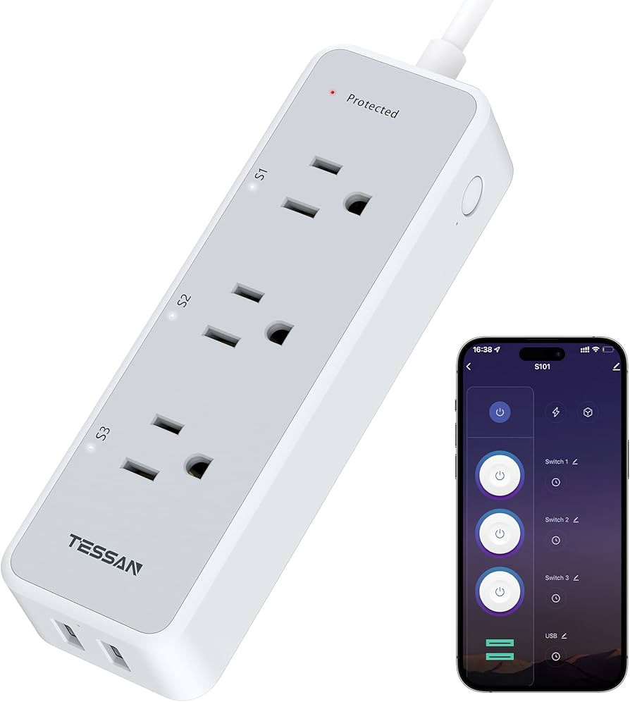 Smart Power Strip Surge Protector 900J, TESSAN WiFi Extension Cord with 3 Individually Remote Con... | Amazon (US)
