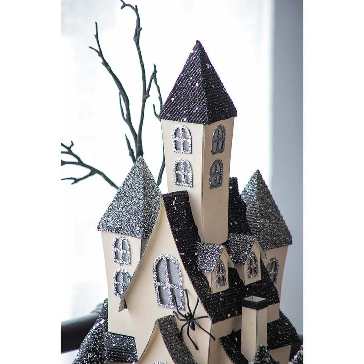 Cardboard Lighted Haunted House, Black Beige Tabletop Holiday Halloween Decor, Battery Powered 10... | Wayfair North America