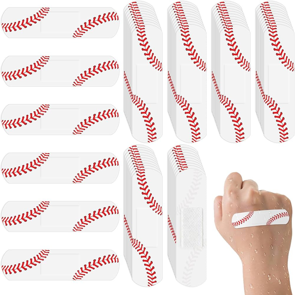 60Pcs Baseball Bandages, 2.83x0.75in Waterproof PE Adhesive Bandage for Minor Wound Care, Hypoall... | Amazon (US)