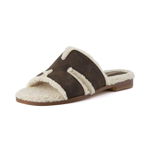 CUSHIONAIRE Women's Voyage Fur Faux Shearling lined slide sandal +Memory Foam, Wide Widths Availa... | Amazon (US)