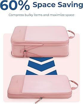 BAGSMART Hanging Compression Packing Cubes for Closet Organizers And Storage, 6 Set Suitcase Orga... | Amazon (US)
