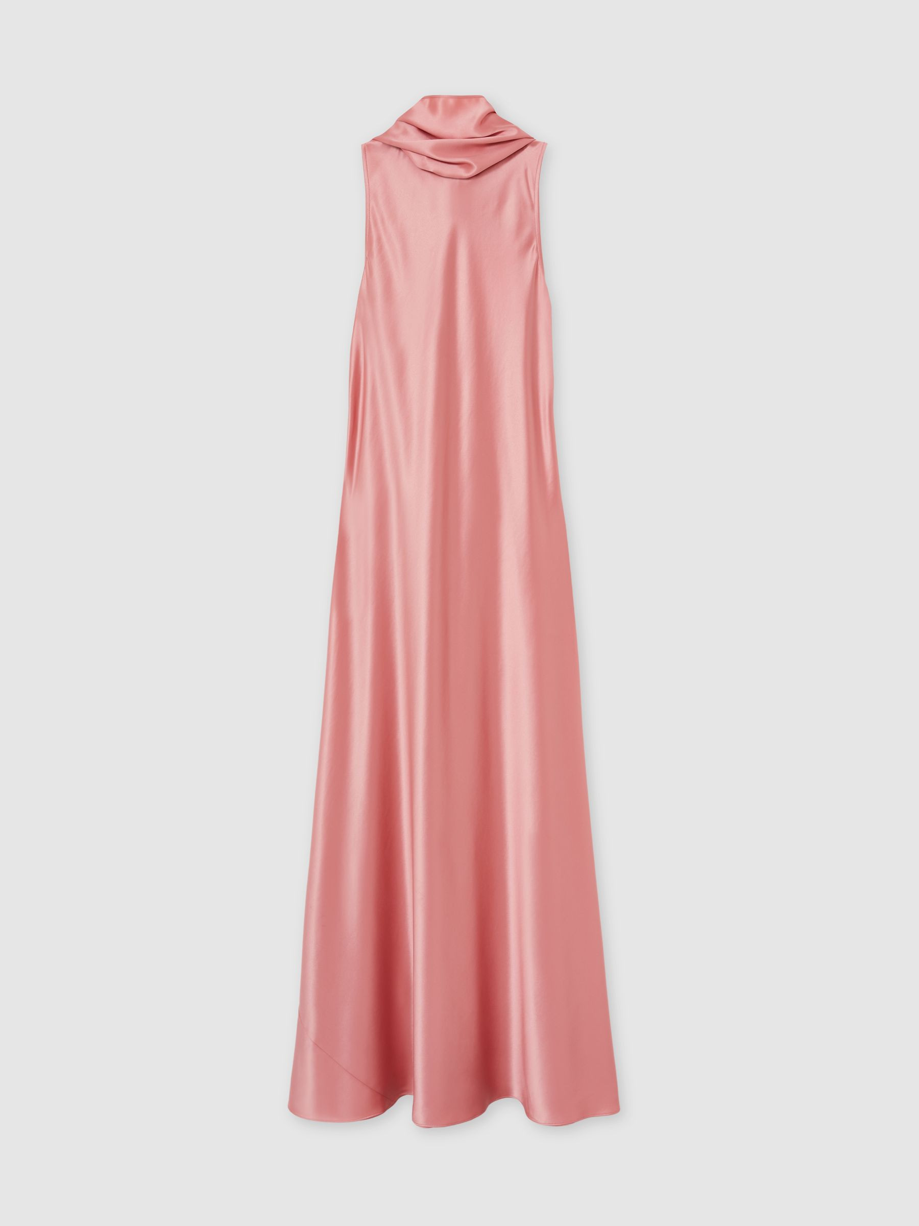 Reiss Petite Satin Cape Maxi Dress in Pink | REISS | Reiss DE