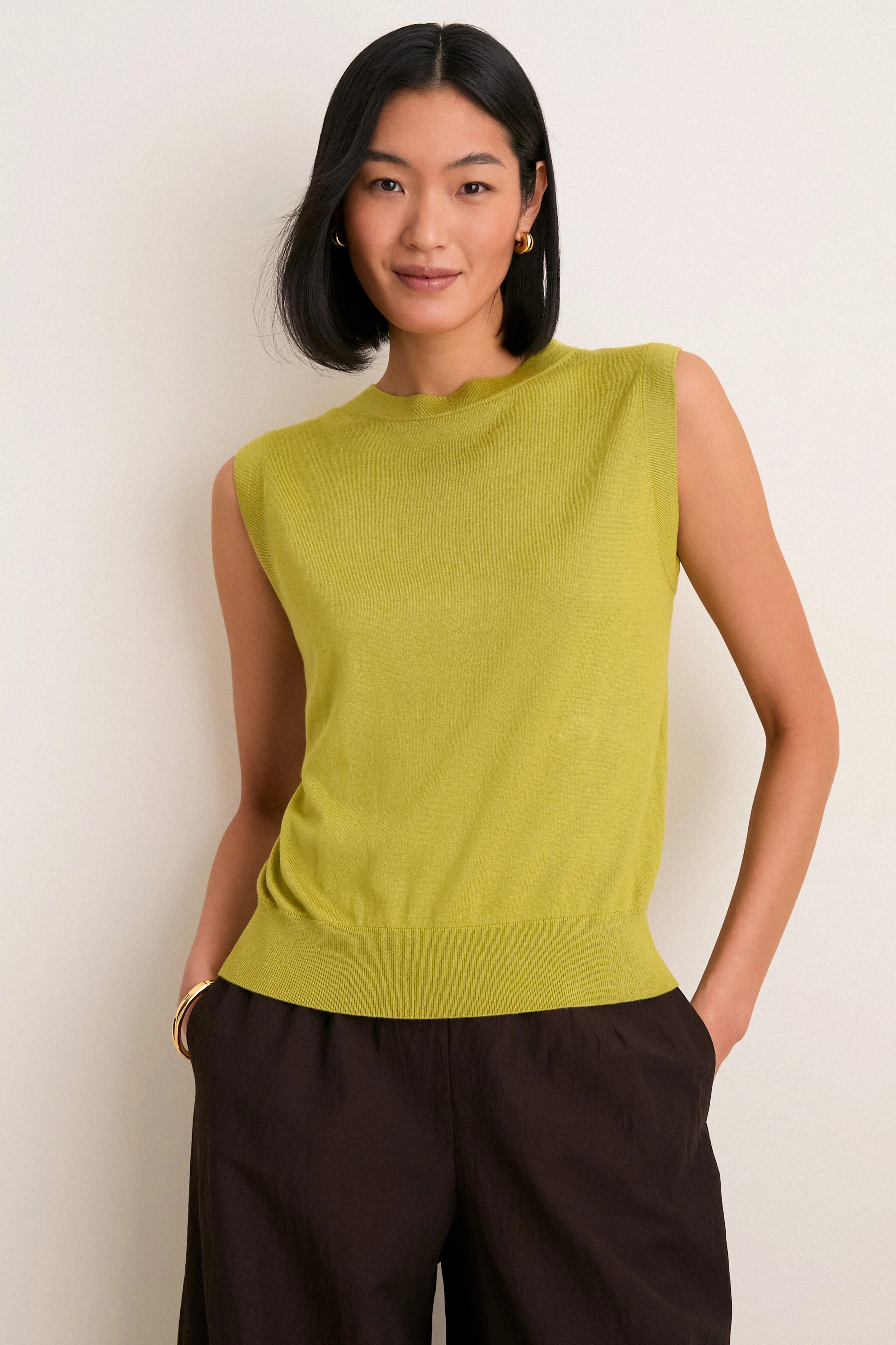 Pear Cashmere Silk Sleeveless Ava Shell | Tuckernuck (US)