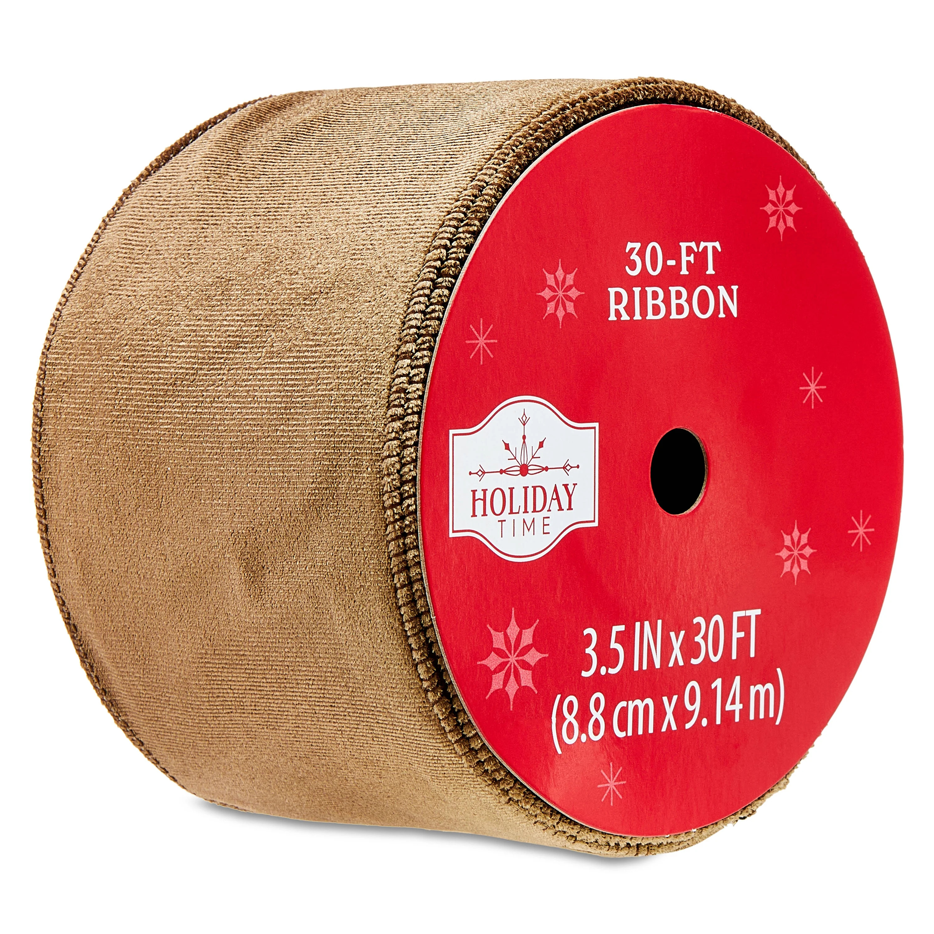 Brown Velvet Christmas Ribbon, 3.5" x 30', by Holiday Time - Walmart.com | Walmart (US)