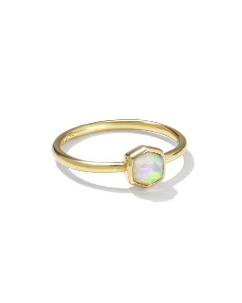 Davie 18k Gold Vermeil Band Ring in White Lab Grown Opal | Kendra Scott