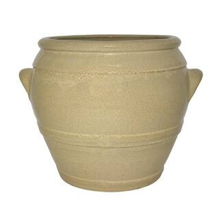 Trendspot 13 in. Dia Medfield Cream Ceramic Planter CR10507-13B - The Home Depot | The Home Depot