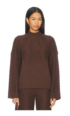 Tularosa Marcella Mock Neck Sweater in Chocolate Brown from Revolve.com | Revolve Clothing (Global)