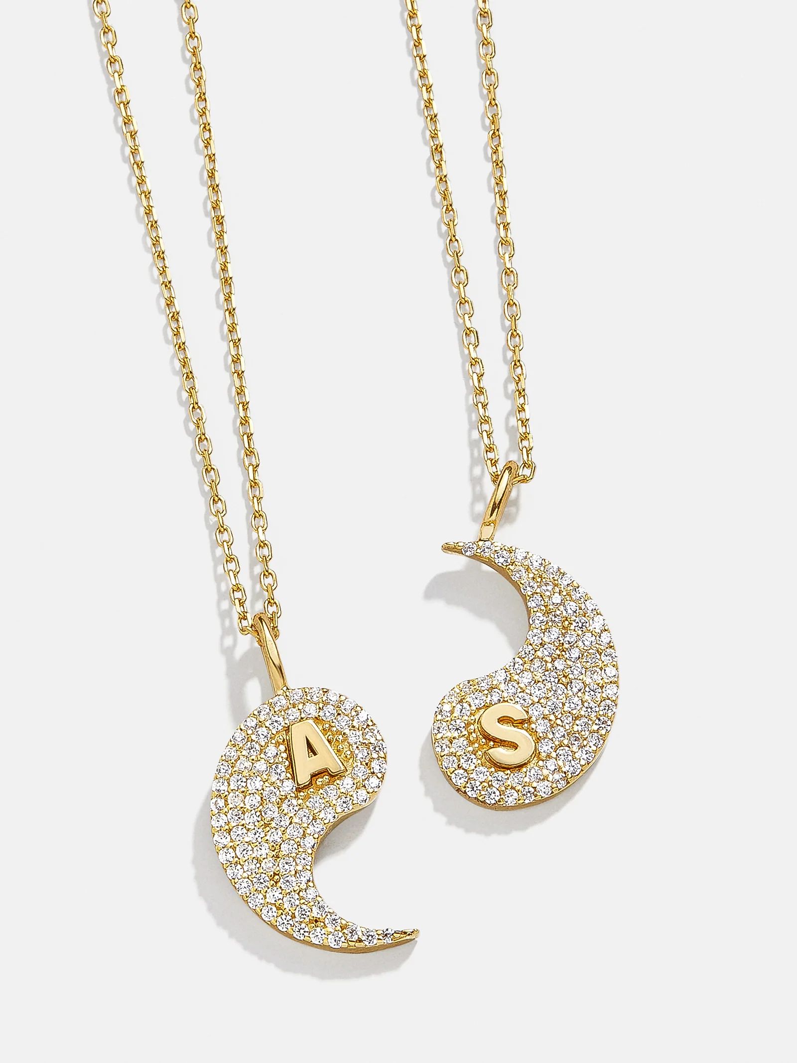 Yin Yang 18K Gold Custom Best Friend Necklaces - Yin Yang Best Friend Pendants | BaubleBar (US)