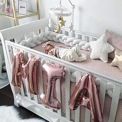 MOMAID Baby Braided Crib Bumper Knotted Plush Soft Nursery Toddler Crib Bedding Sets Decor Handma... | Amazon (US)