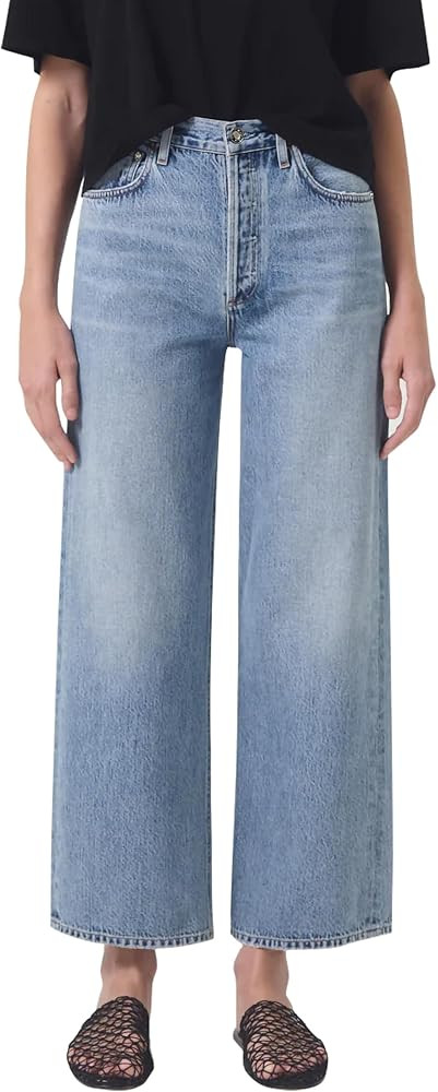 PHISOCKAT Wide Leg Jeans Woman, High Waisted Straight Leg Jeans for Women Baggy Denim Capri Pants... | Amazon (US)