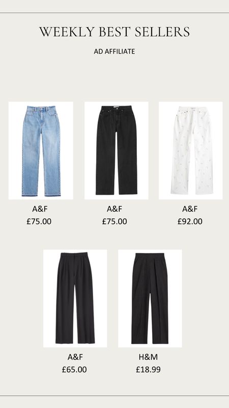 Weekly Best Sellers, Abercrombie & Fitch, Spring Staples, Jeans, Tailored Trousers, Wardrobe Staples 

#LTKstyletip #LTKeurope #LTKSeasonal