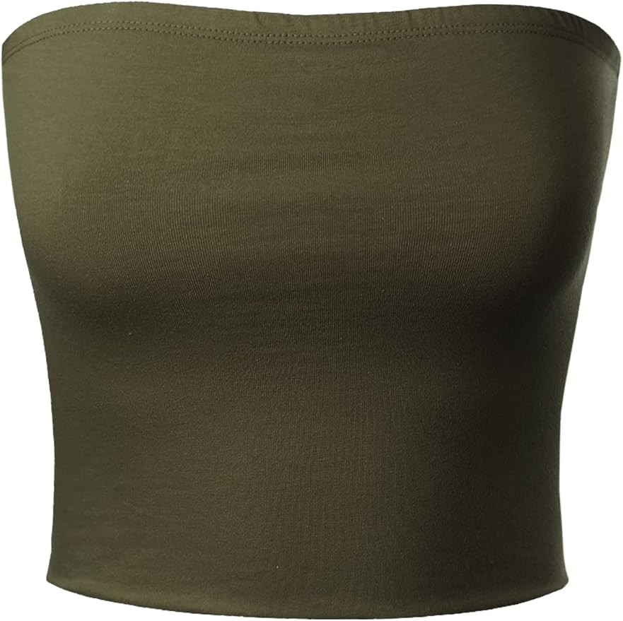 MixMatchy Women's Causal Strapless Basic Sexy Tube Top | Amazon (US)