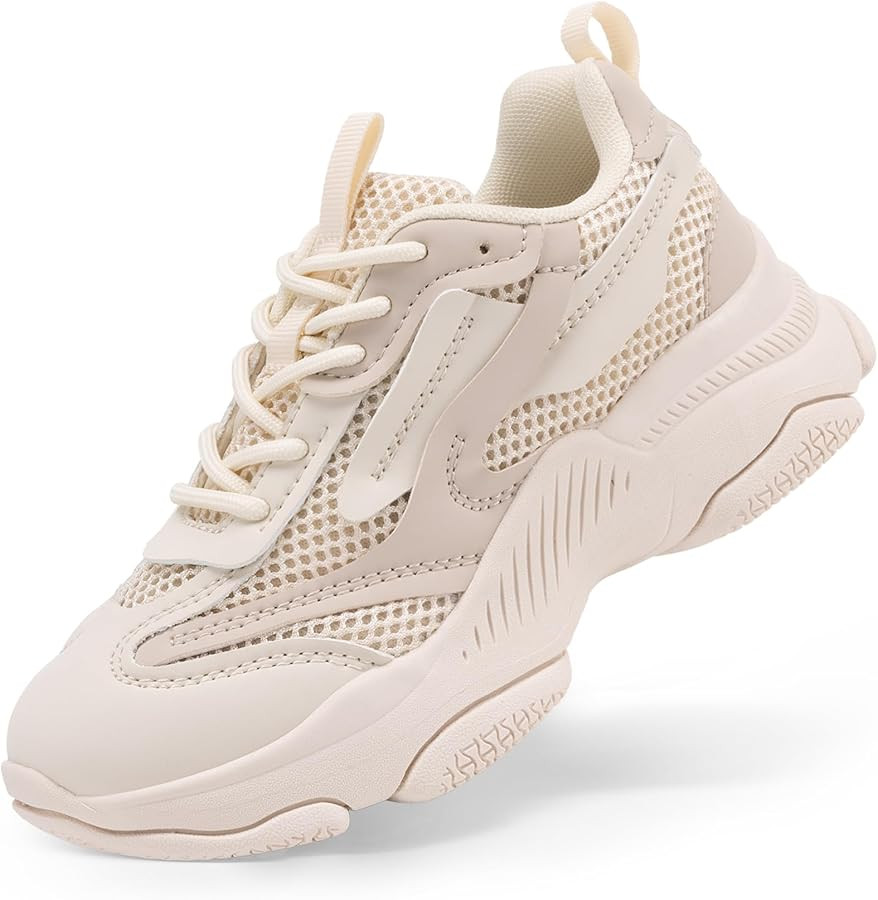 DREAM PAIRS Kids Girls Sneakers Jelly Sole Lace up Shoes Lightweight Walking Shoes for Girls Boys | Amazon (US)