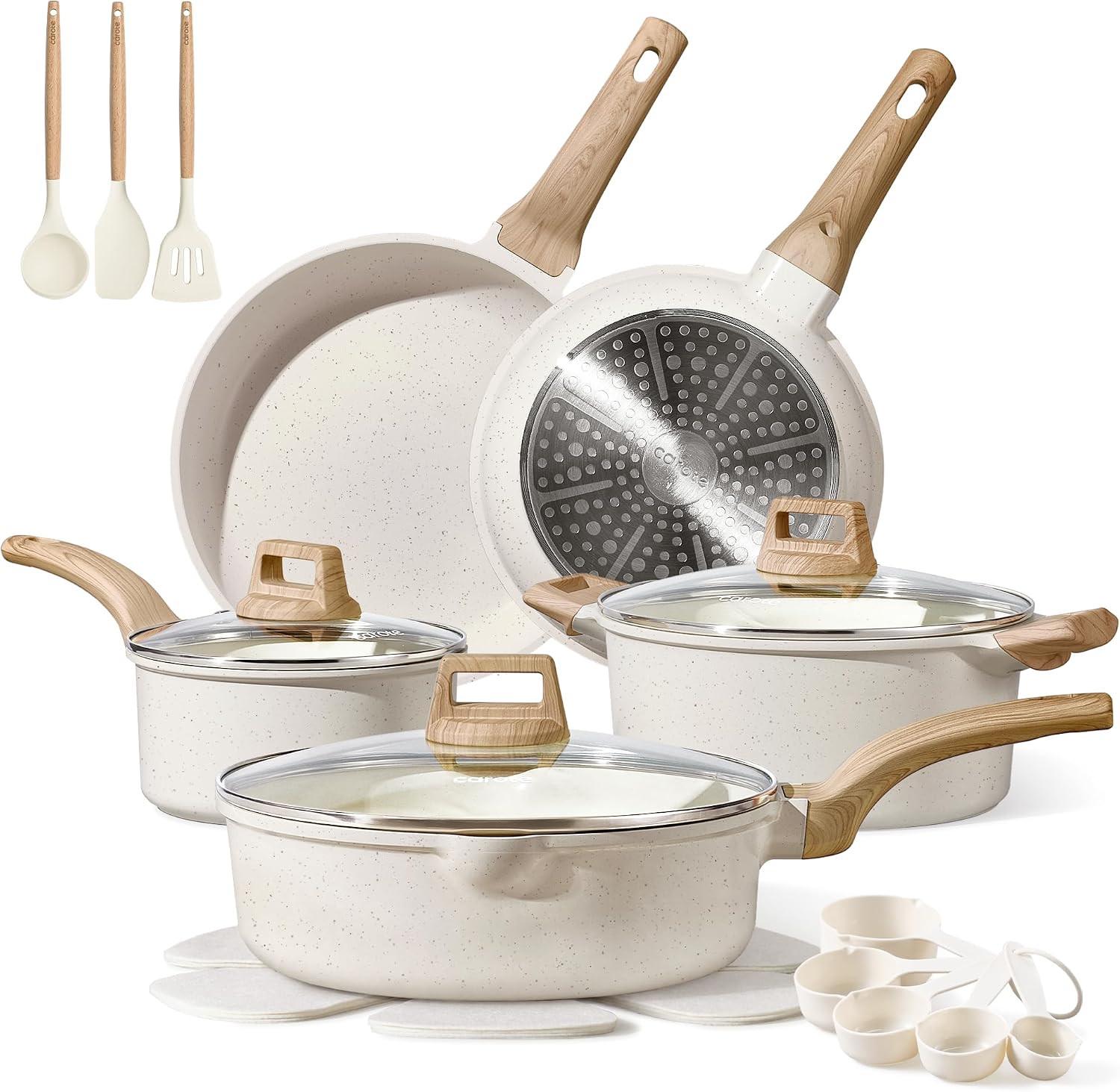 CAROTE 14 Pcs Pots and Pans Set Nonstick,Cookware Set Kitchen Cooking Set with Utensil and Pan Protectors, PFAS and PFOA Free | Amazon (US)