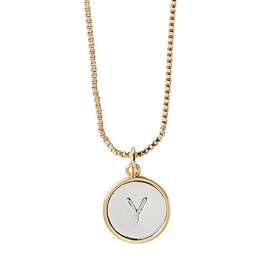 Stamped Charm Necklace, Chain and Charm, Y | Mark and Graham
