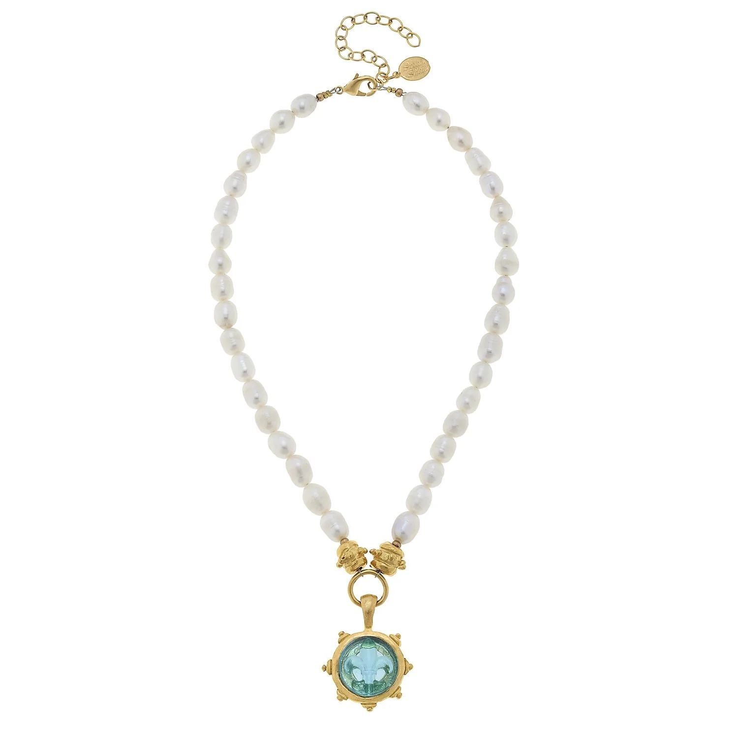 Small Venetian Glass Fleur Pearl Necklace | Susan Shaw