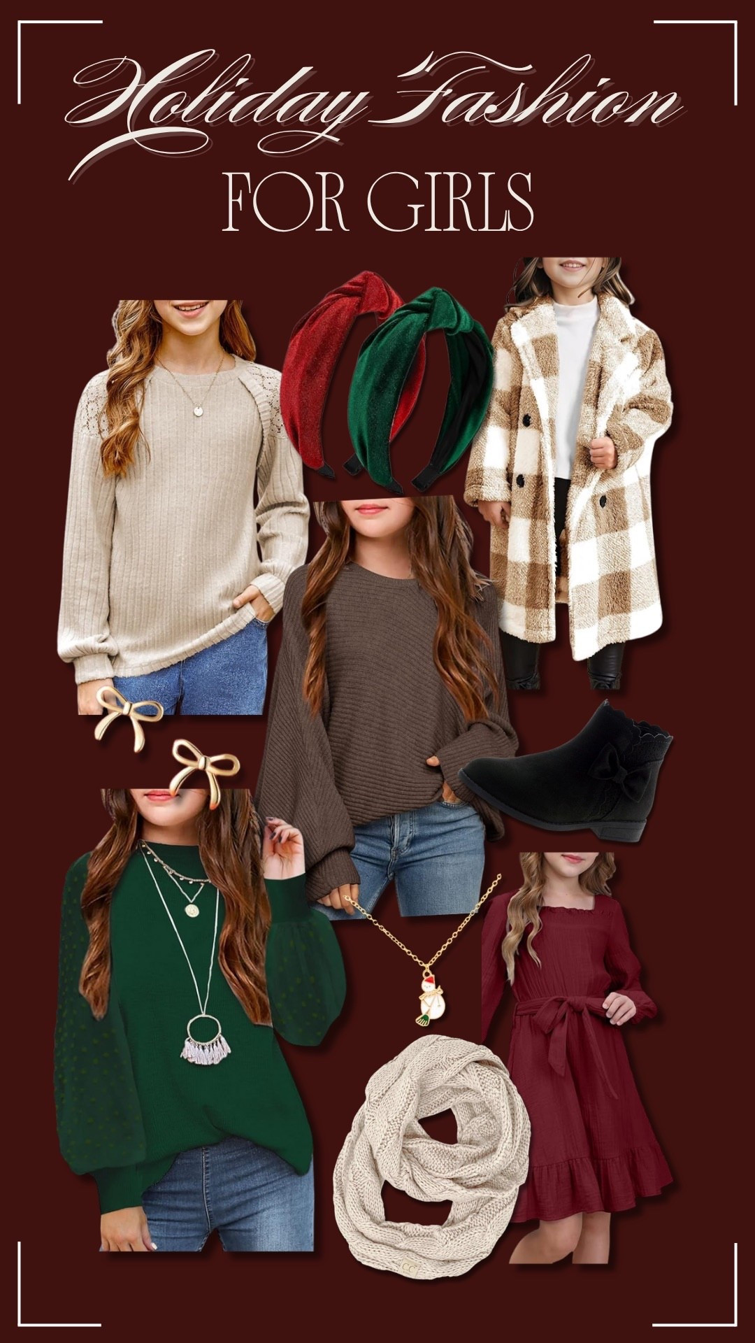 Check out these cute girls' holiday outfits! Perfect for staying warm and stylish.