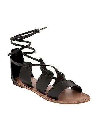 Old Navy Lace Up Gladiator Sandals For Women Size 6 - Black | Old Navy US