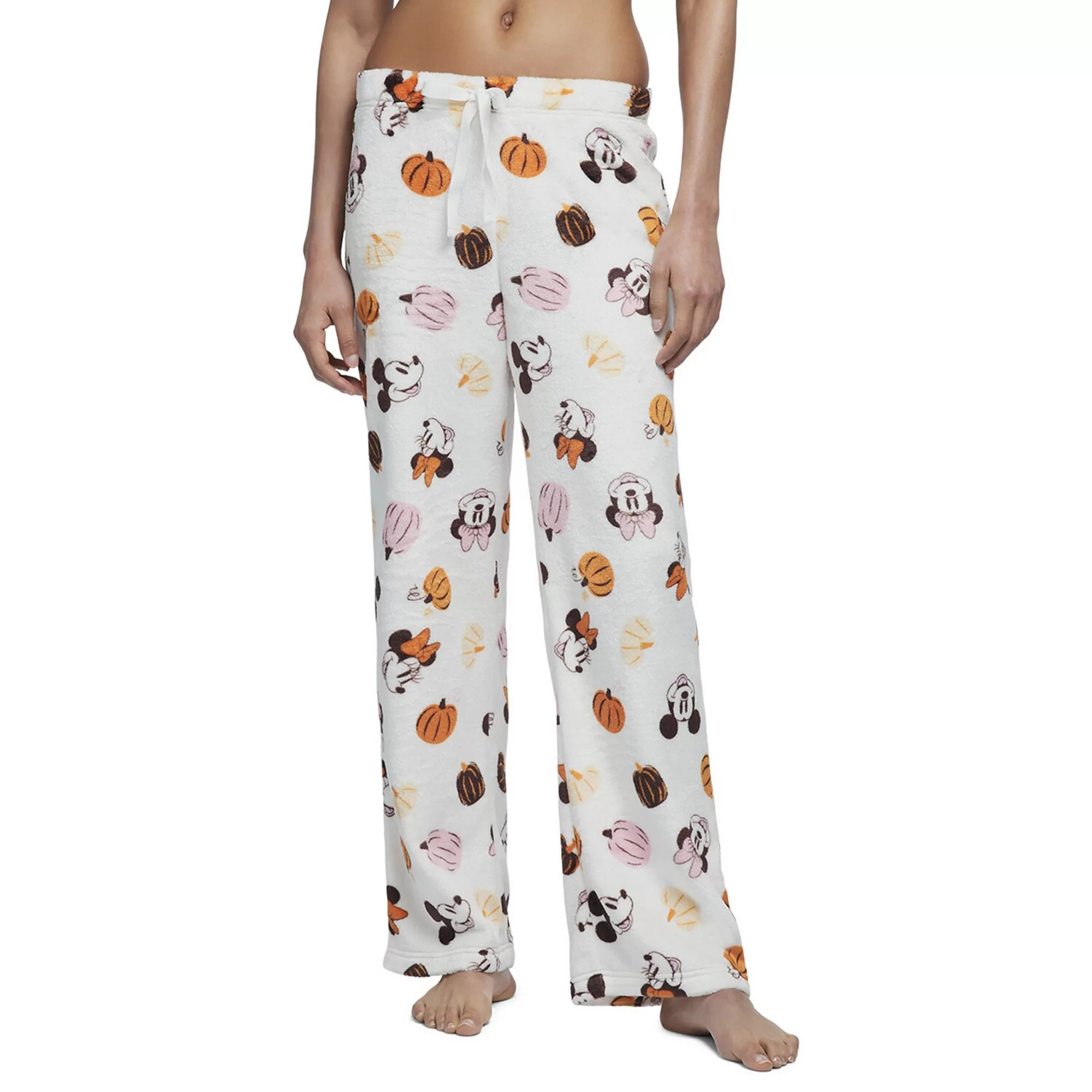 Women's Disney's Mickey and Minnie Mouse Pumpkins Plush Pajama Pants | Kohl's