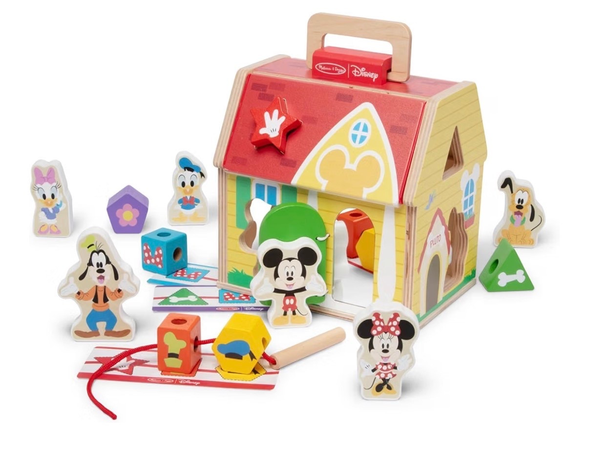 Melissa & Doug Disney Mickey & Friends 3-in-1 Take-Along Wooden Toy
Portable Wooden House, 6 Disney Figures, Shaped Beads, Sequencing Cards, Sorting and Lacing, Preschool Toys for Kids, Ages 3+

Amazon kids toys

#LTKKids