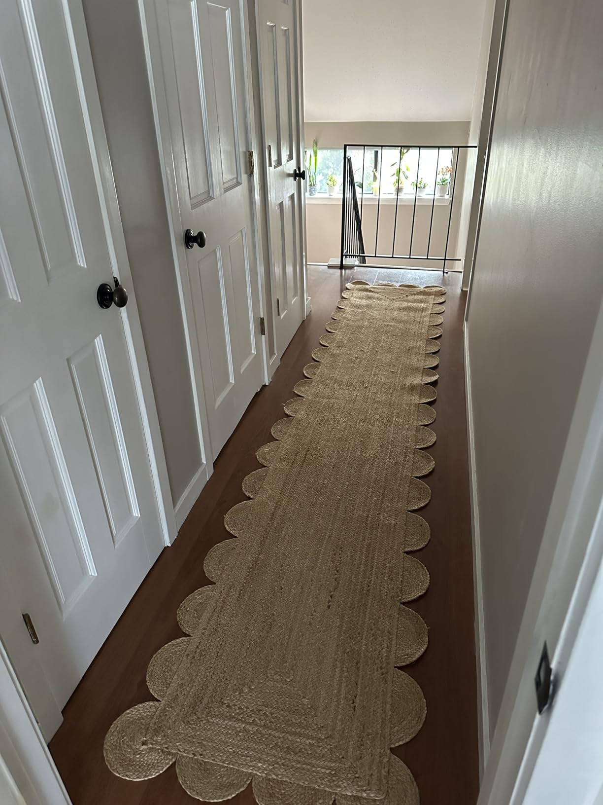 Scalloped Natural Jute Area Rug, Natural Color (2'X6') | Amazon (US)