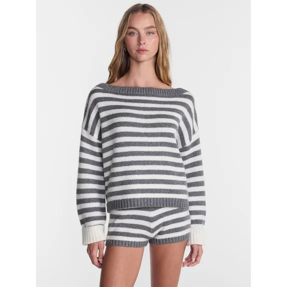 No Boundaries Sweater and Shorts Set, 2 Piece, Women's XXS-XXL | Walmart (US)