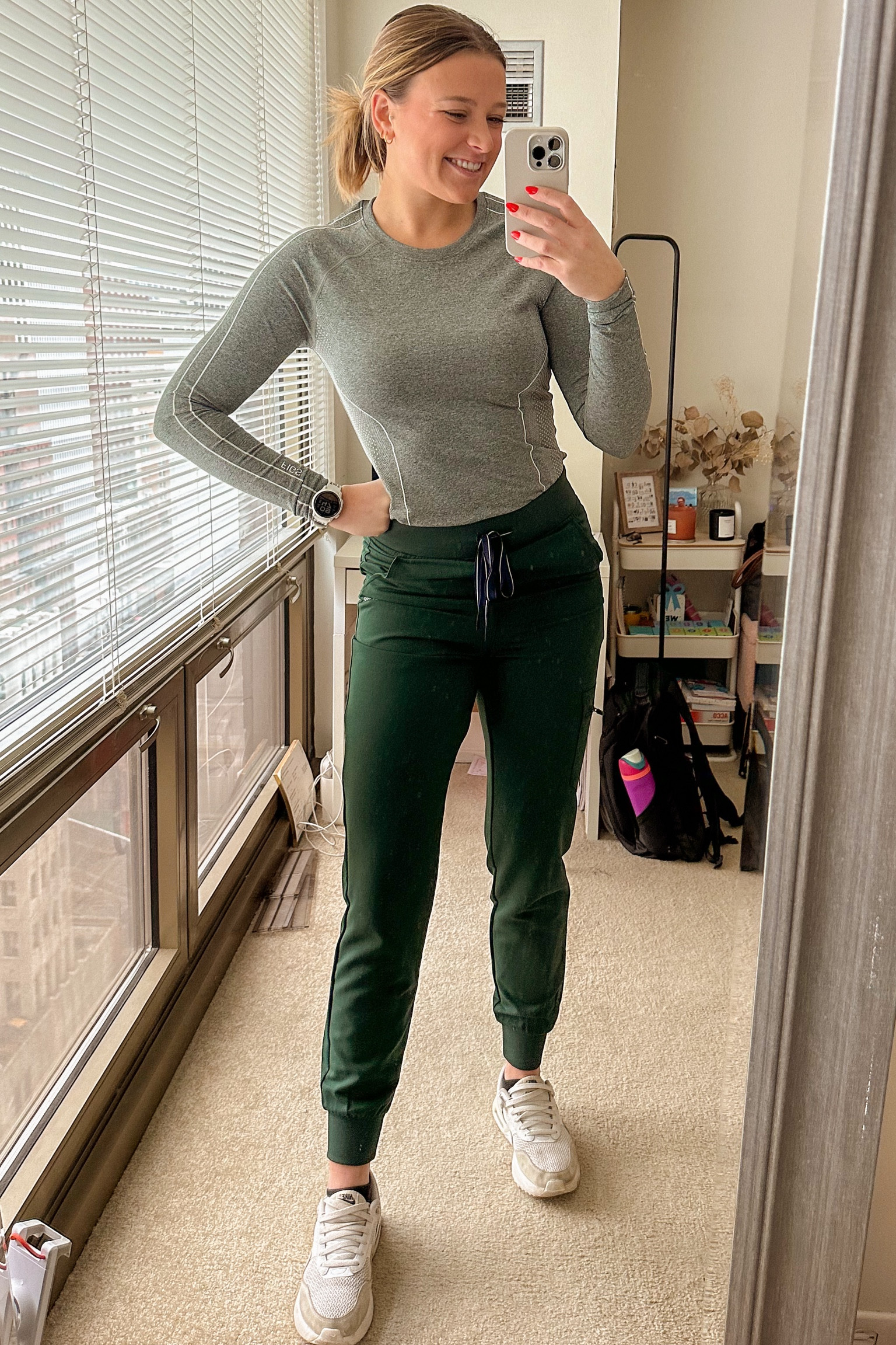 FIGS scrubs + matching sets 🙌🏼 

Wearing this in the color British racing green. Sizing info below:
Top: M
Bottoms: Small Tall

#LTKshoecrush #LTKworkwear #LTKstyletip
