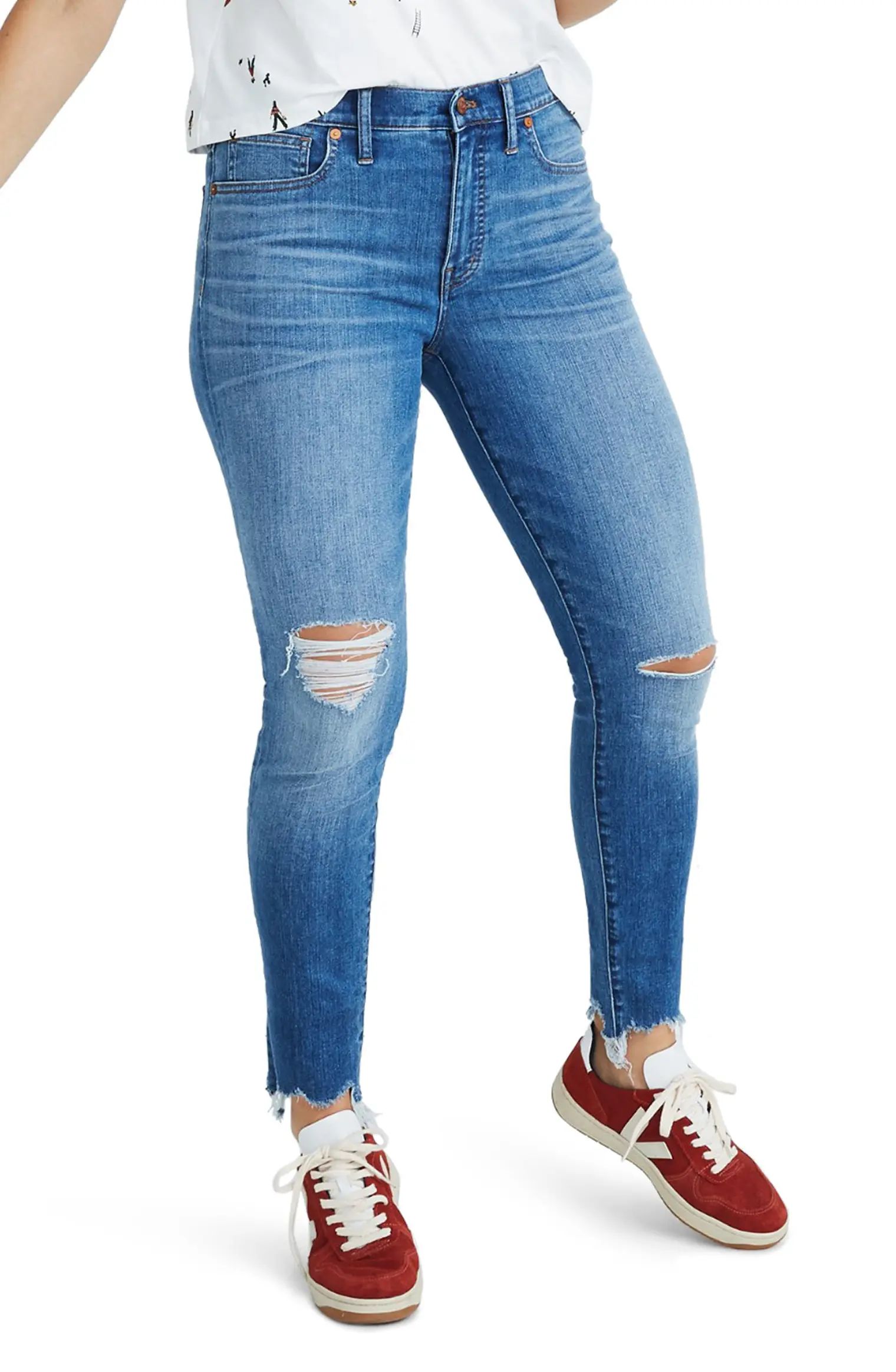 9-Inch Torn Knee Skinny Jeans | Nordstrom