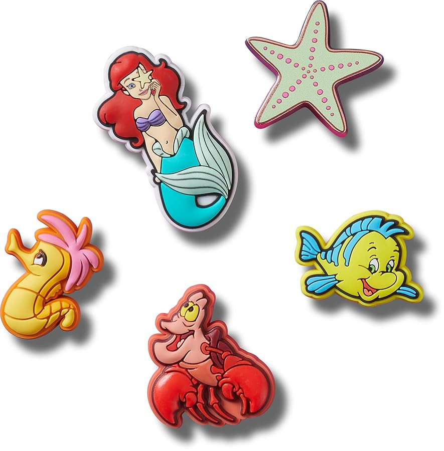 Crocs Unisex Disney Princess Character Collection Multi Packs Princess Ariel 5 Pack | Amazon (US)