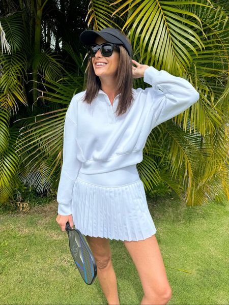 I wore the cutest YPB set to play pickle ball while we are on vacation here in Hawaii! I love the pleated skirt and the half zip sweatshirt! 

#LTKfindsunder100 #LTKfitness #LTKfindsunder50