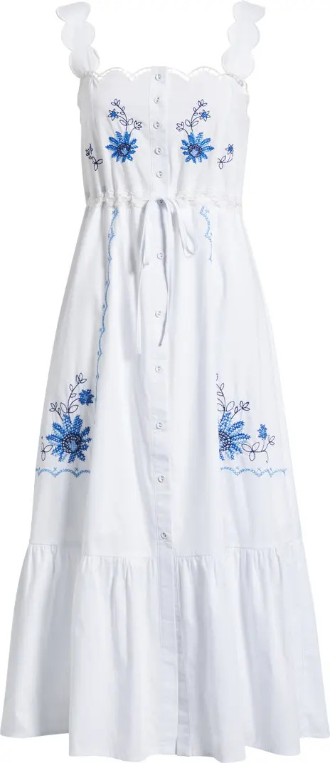 Floral Embroidery Detail Cotton Dress | Nordstrom
