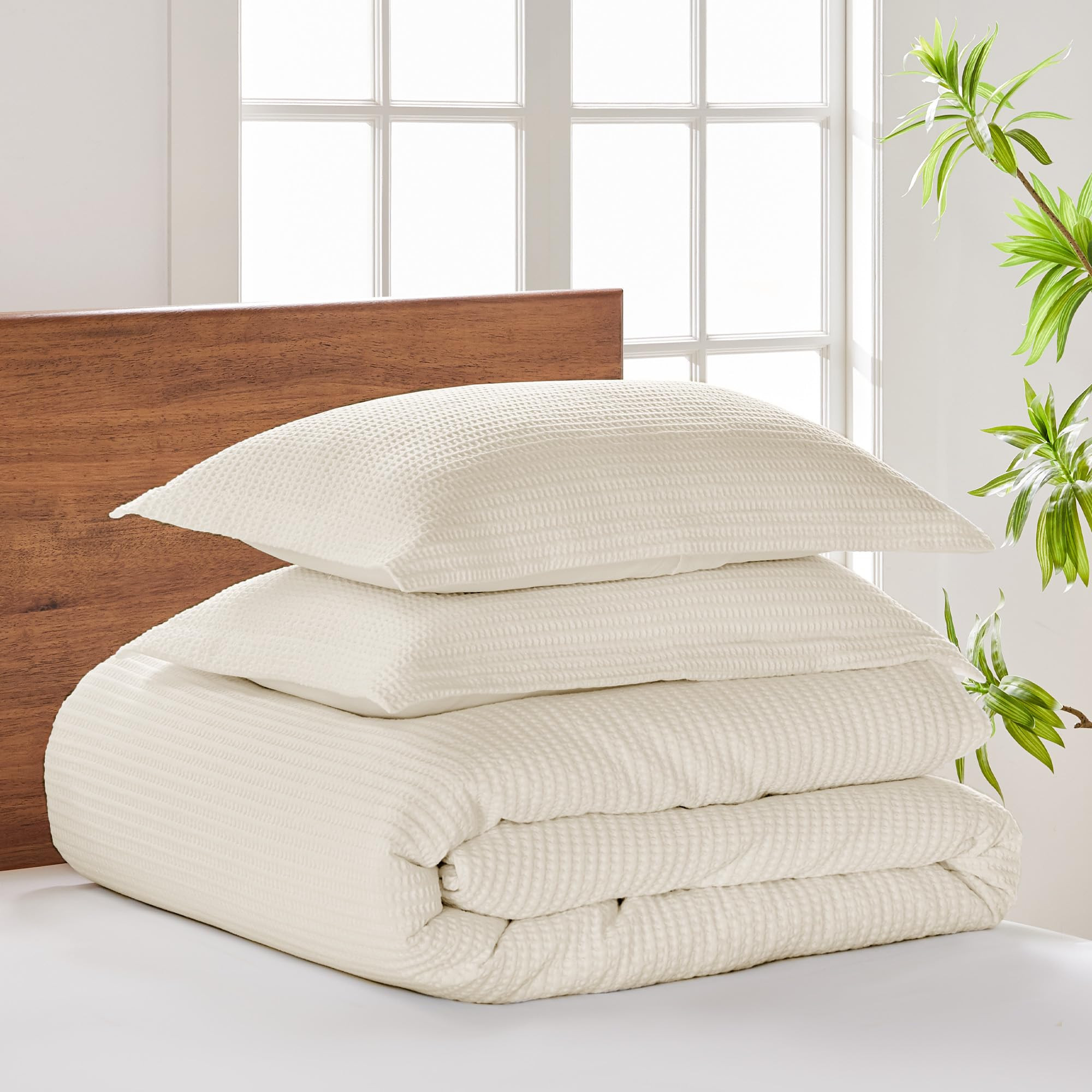 Levtex Home - Cloud Waffle Duvet Cover Set - King Duvet Cover + Two King Pillow Cases - Waffle We... | Amazon (US)