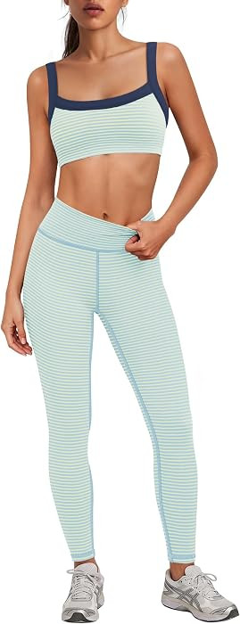 Womens Striped Workout Sets 2 Piece | Amazon (US)
